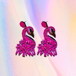 FASHION FLAMINGO BEADED EARRINGS TRENDY